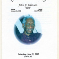 Celebration of Life Booklet for John F. Johnson